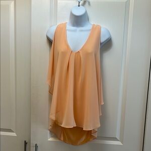 Elegant Peach Sleeveless Women's Top